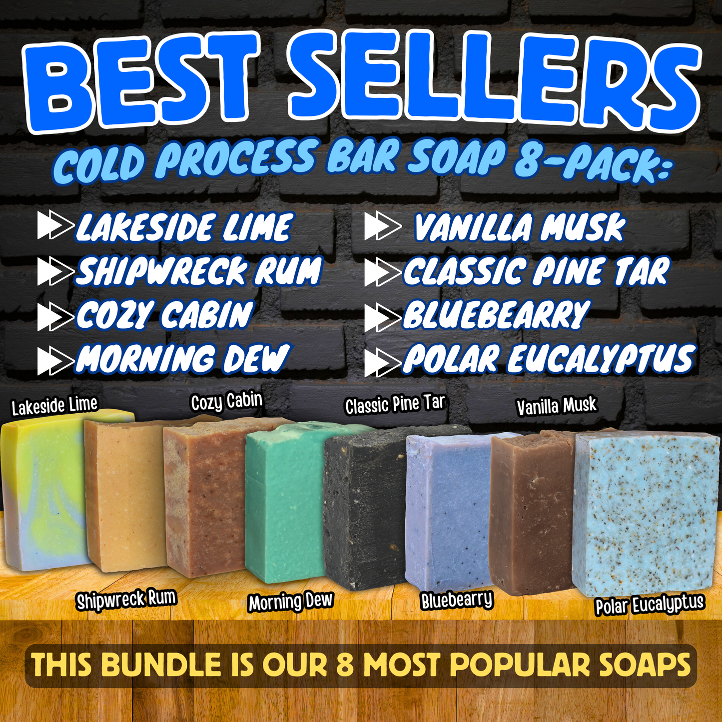 Best Sellers - Cold Process Bar Soap Bundle - Variety 8 Pack