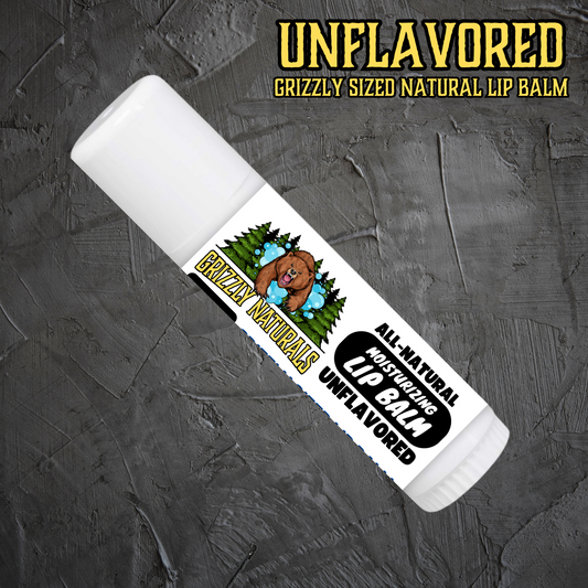 Unflavored Natural Lip Balm Stick with Beeswax, Shea Butter, Almond Oil, Coconut Oil, Vitamin E