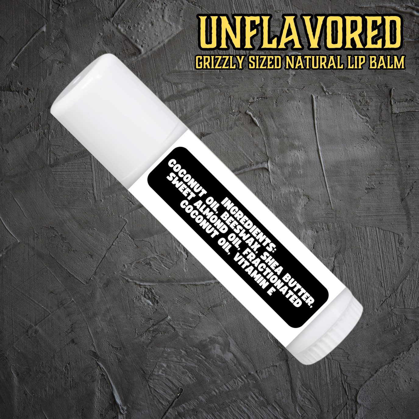 Grizzly Naturals unflavored Lip Balm - All-Natural Hydration for Dry Lips