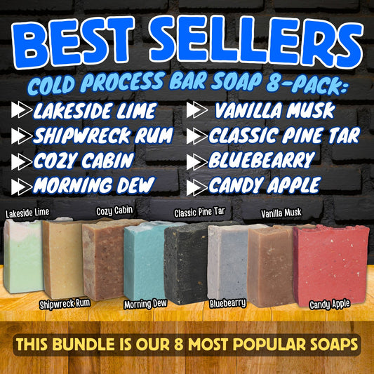 Best Sellers - Cold Process Soap Bundle - Variety 8 Pack - Grizzly Naturals Soap Company