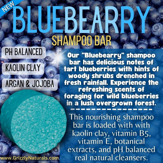 Bluebearry - SHAMPOO BAR - pH balanced - Grizzly Naturals Soap Company