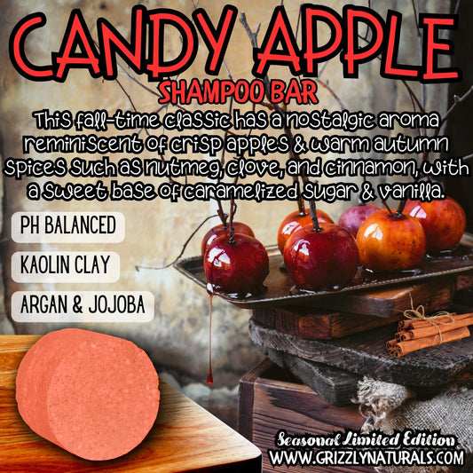 Candy Apple - SHAMPOO BAR - pH balanced - Grizzly Naturals Soap Company