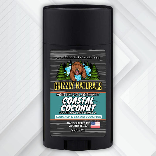 Coastal Coconut - DEODORANT - Baking Soda & Aluminum Free - Grizzly Naturals Soap Company