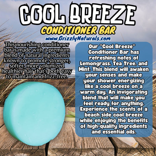 Cool Breeze - CONDITIONER BAR - Grizzly Naturals Soap Company