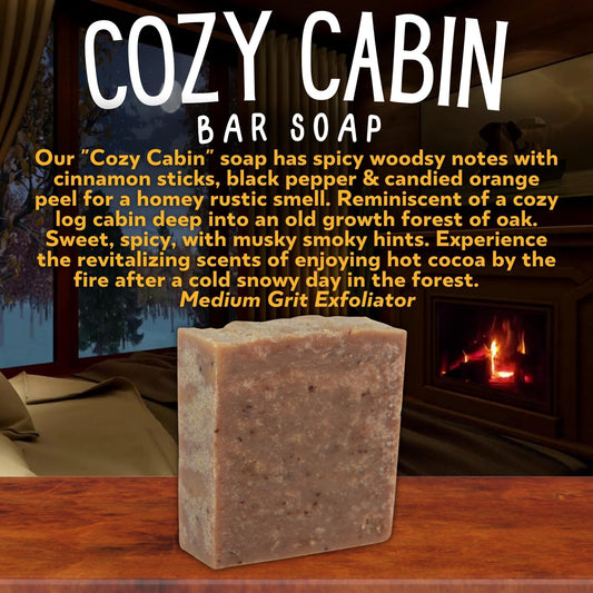 Cozy Cabin - BAR SOAP - Medium Grit - Grizzly Naturals Soap Company