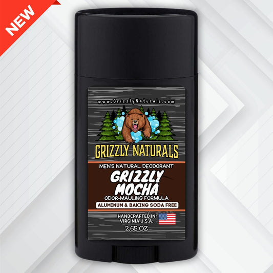 Grizzly Mocha DEODORANT - Baking Soda & Aluminum Free - Grizzly Naturals Soap Company