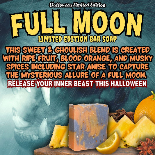 HALFWAY TO HALLOWEEN - Full Moon Bar Soap - Heavy Grit - Grizzly Naturals Soap Company