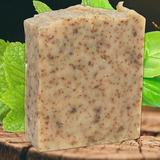 Herbal Mint - BAR SOAP - Medium Grit - Grizzly Naturals Soap Company