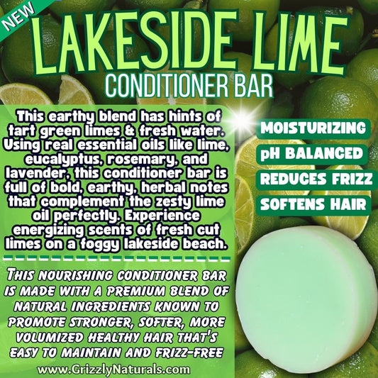 Lakeside Lime - CONDITIONER BAR - Grizzly Naturals Soap Company