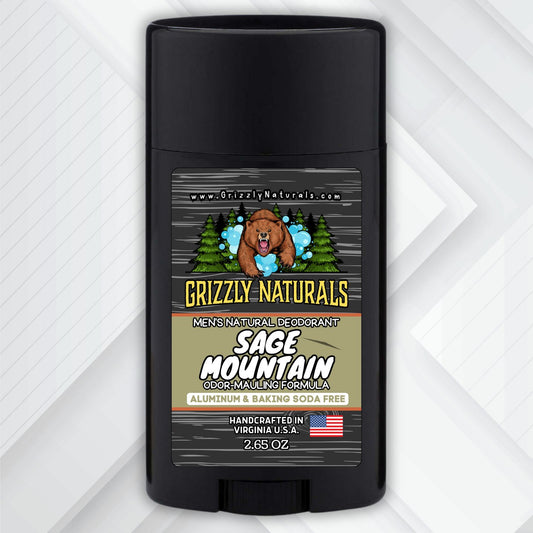 Sage Mountain - DEODORANT - Baking Soda & Aluminum Free - Grizzly Naturals Soap Company