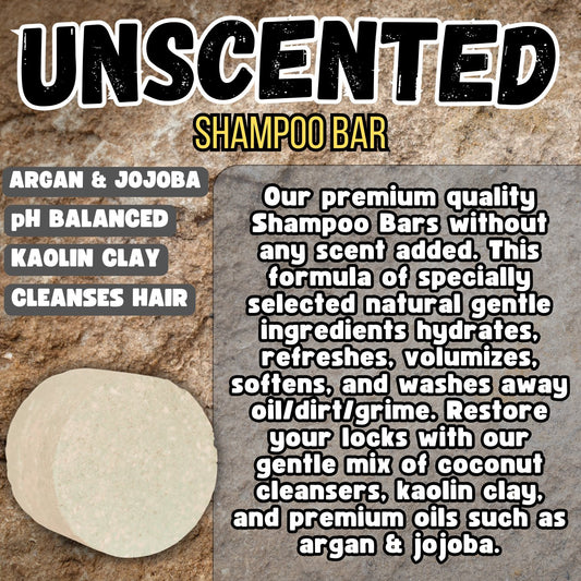 UNSCENTED - SHAMPOO BAR - pH balanced - Grizzly Naturals Soap Company