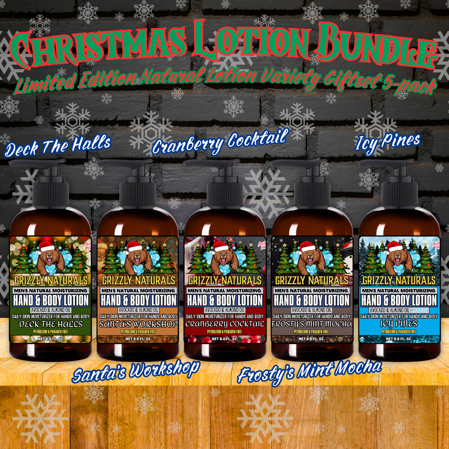 Limited Edition Christmas Lotion Giftset - 5-Pack Variety Bundle