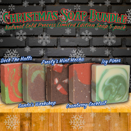 Grizzly Christmas Bar Soap Bundle - Holiday Variety 5-Pack