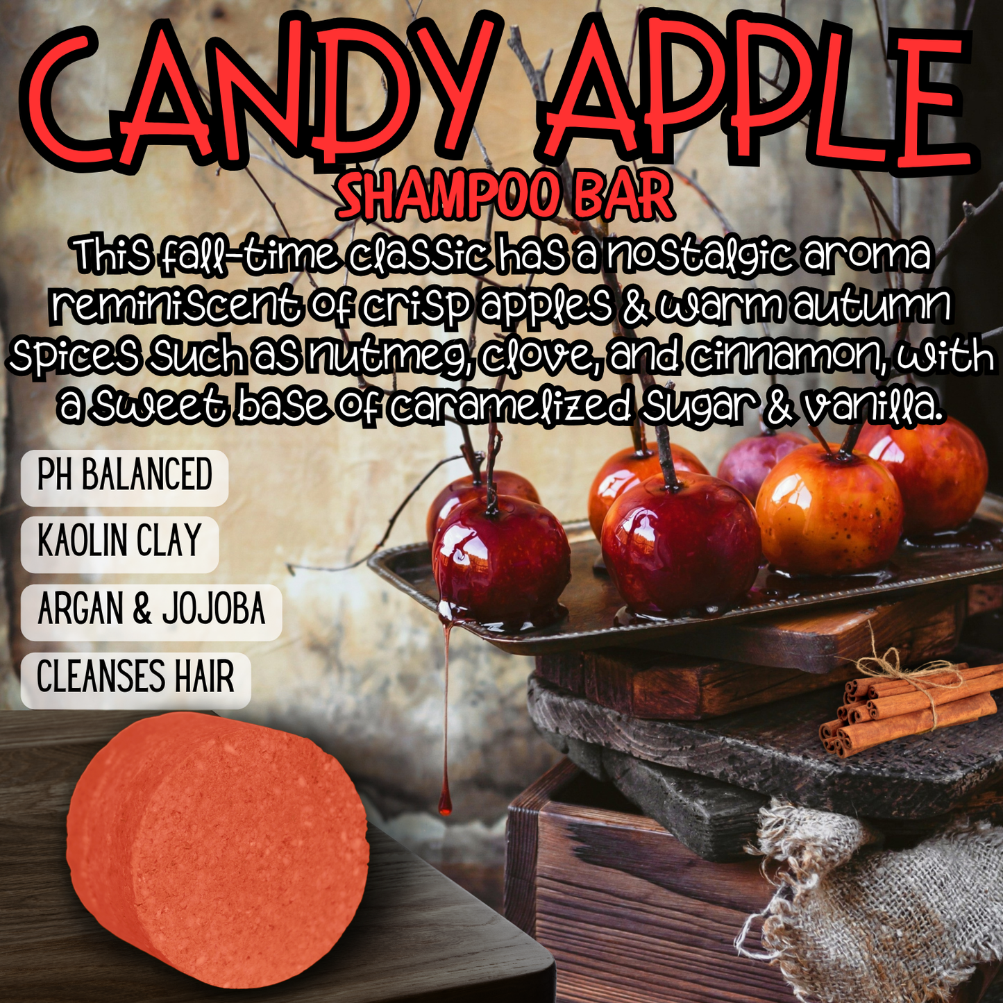 Candy Apple - SHAMPOO BAR - pH balanced