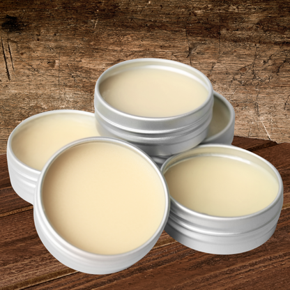 Unflavored Beeswax Lip Balm With Shea Butter, Almond Oil, Coconut Oil, Vitamin E - SCREW TOP METAL TIN