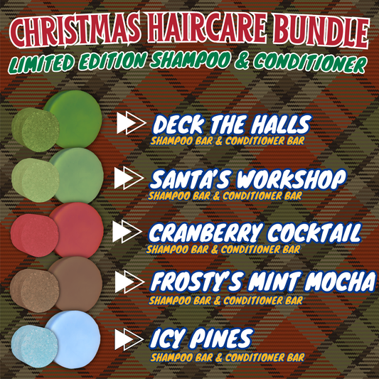 Christmas Haircare Giftset - Shampoo & Conditioner Bars Variety Bundle - pH Balanced