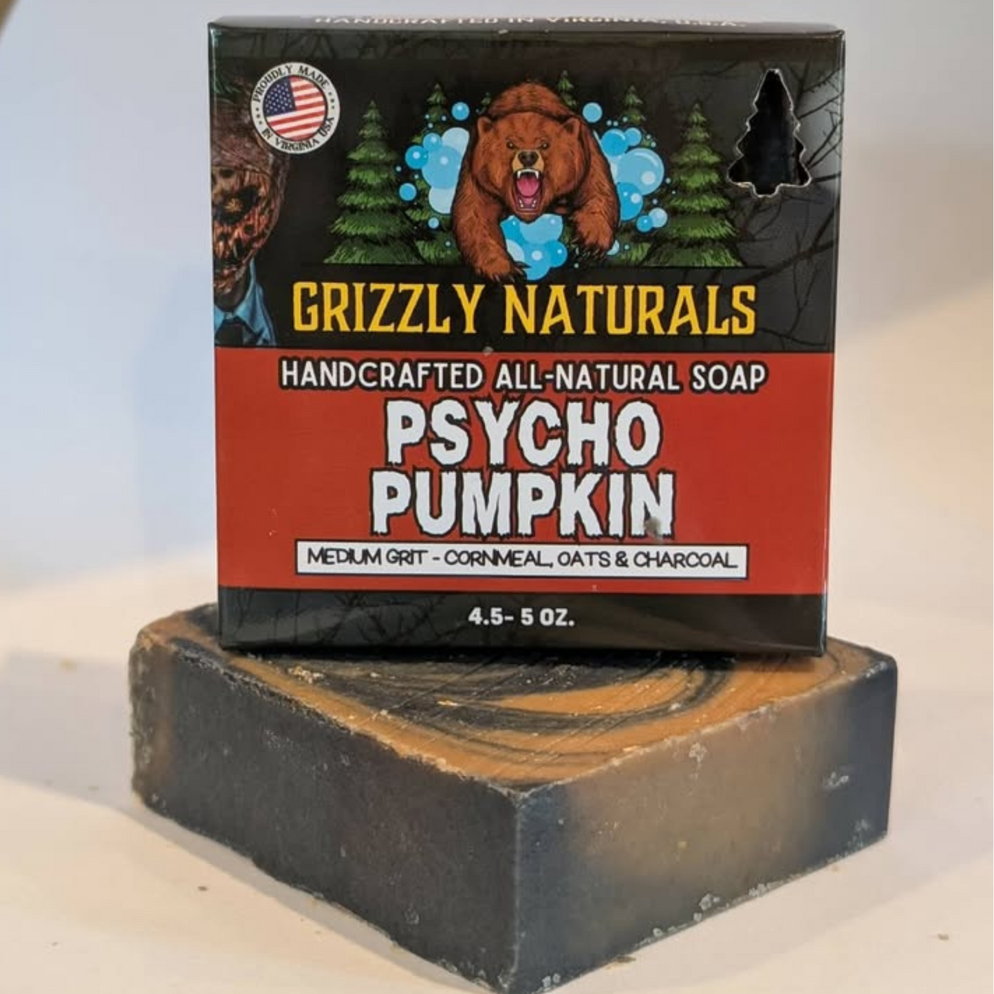 Psycho Pumpkin 🎃 - HALLOWEEN LIMITED EDITION - Medium Grit - NATURAL BAR SOAP FOR MEN