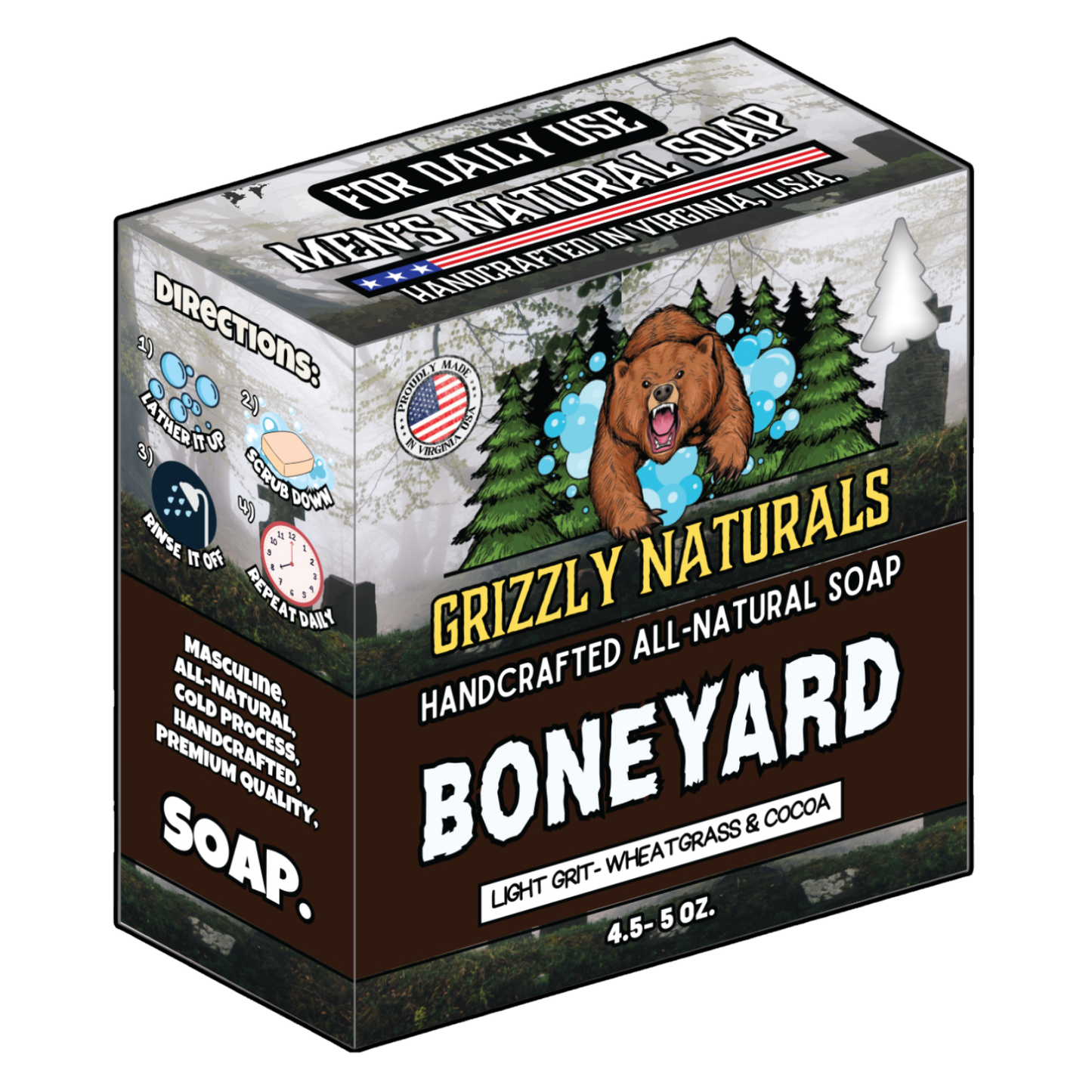 Boneyard 🪦 - HALLOWEEN LIMITED EDITION - Zero Grit - NATURAL BAR SOAP FOR MEN