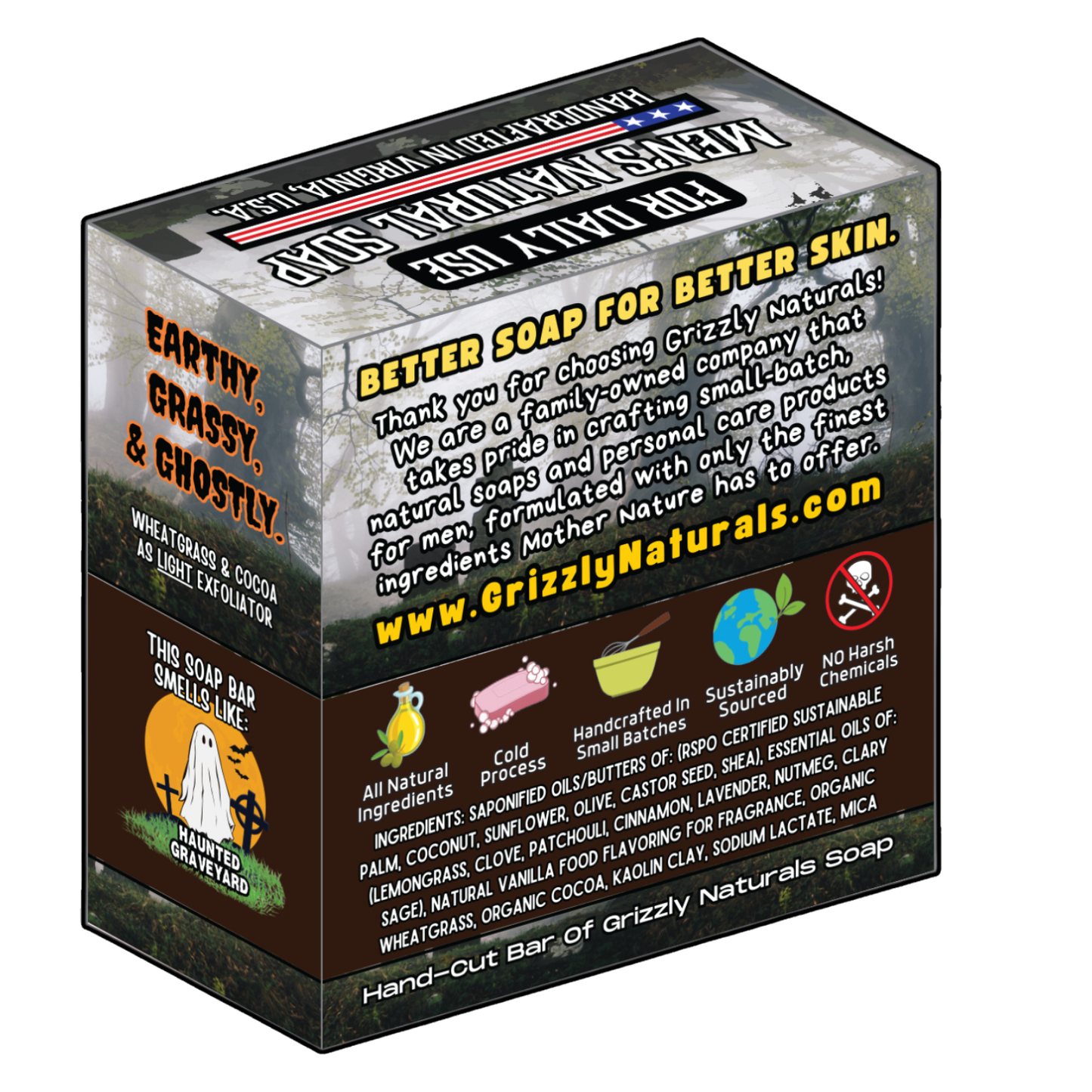 Boneyard 🪦 - HALLOWEEN LIMITED EDITION - Zero Grit - NATURAL BAR SOAP FOR MEN