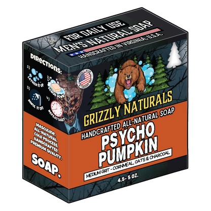Psycho Pumpkin 🎃 - HALLOWEEN LIMITED EDITION - Medium Grit - NATURAL BAR SOAP FOR MEN