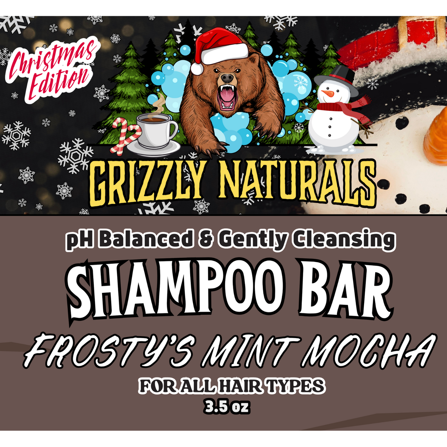 Frosty's Mint Mocha - SHAMPOO BAR - pH balanced