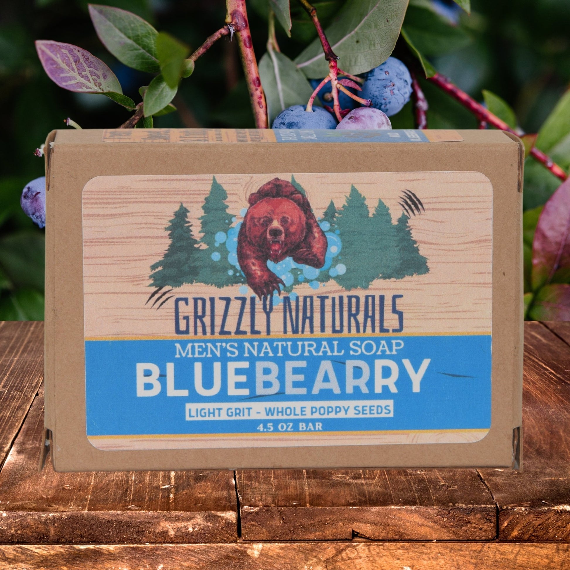 Bluebearry - BAR SOAP - Light Grit - Grizzly Naturals Soap Company