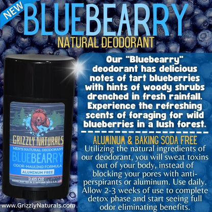 Bluebearry - DEODORANT- Baking Soda & Aluminum Free - Grizzly Naturals Soap Company