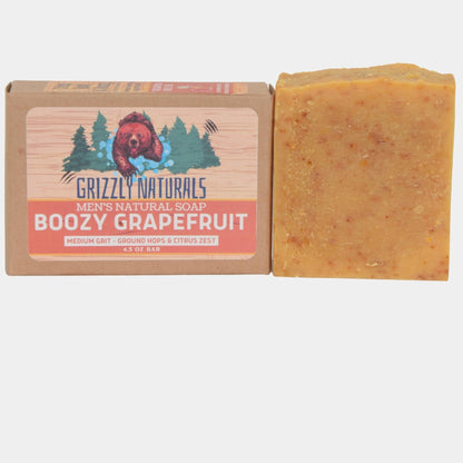 Boozy Grapefruit - BAR SOAP - Medium Grit - Grizzly Naturals Soap Company