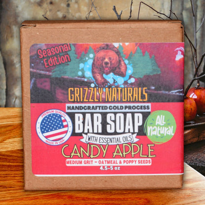 Candy Apple - BAR SOAP - Medium Grit - Grizzly Naturals Soap Company