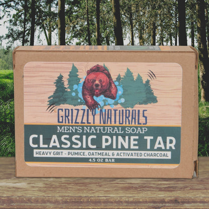 Classic Pine Tar - BAR SOAP - Heavy Grit - Grizzly Naturals Soap Company