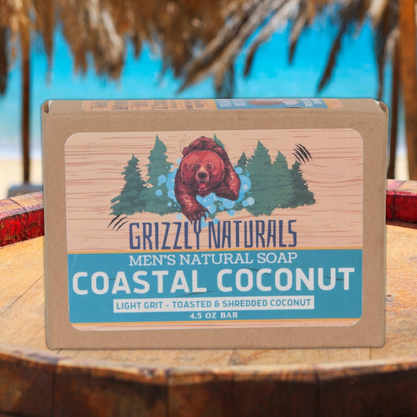 Coastal Coconut - BAR SOAP - Light Grit - Grizzly Naturals Soap Company