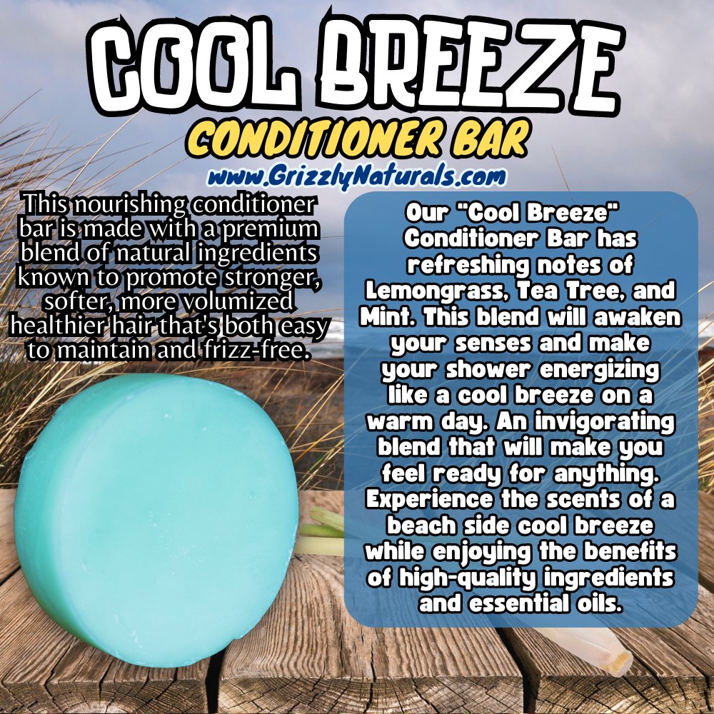 Cool Breeze - CONDITIONER BAR - Grizzly Naturals Soap Company