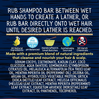 Cool Breeze - SHAMPOO BAR - pH balanced - Grizzly Naturals Soap Company