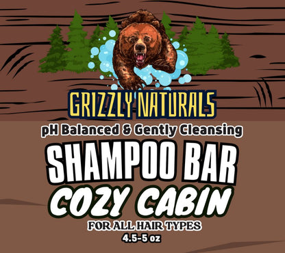 Cozy Cabin - SHAMPOO BAR - pH balanced - Grizzly Naturals Soap Company
