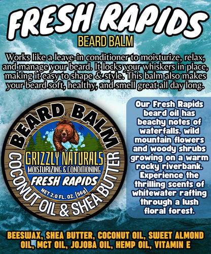 Fresh Rapids Beard Balm - Grizzly Naturals Soap Company