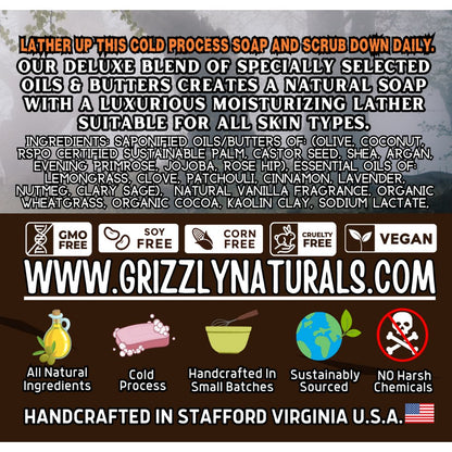 HALFWAY TO HALLOWEEN - Boneyard Bar Soap - Zero Grit - Grizzly Naturals Soap Company