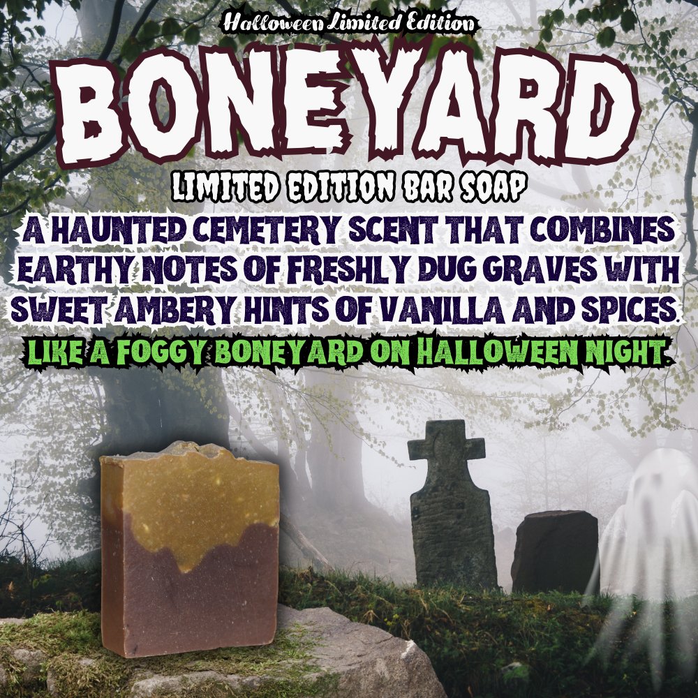 HALFWAY TO HALLOWEEN - Boneyard Bar Soap - Zero Grit - Grizzly Naturals Soap Company