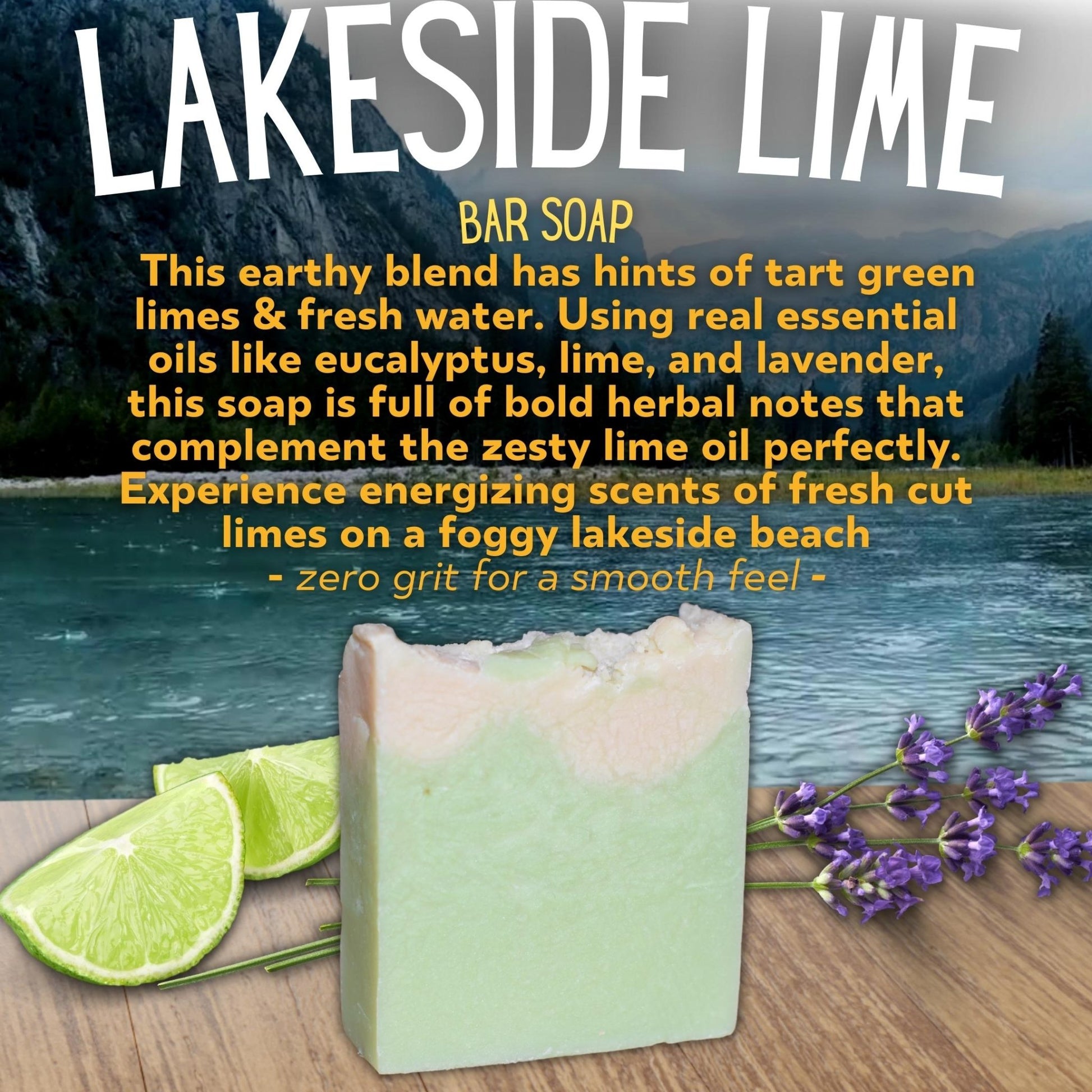 Lakeside Lime - BAR SOAP - Zero Grit - Grizzly Naturals Soap Company