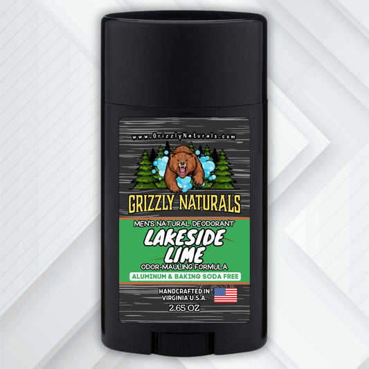 Lakeside Lime - DEODORANT - Baking Soda & Aluminum Free - Grizzly Naturals Soap Company