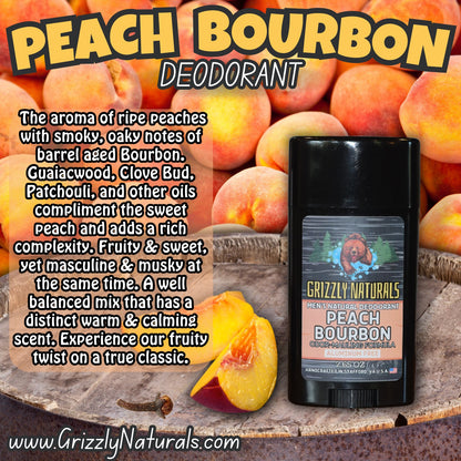 Peach Bourbon - DEODORANT - Baking Soda & Aluminum Free - Grizzly Naturals Soap Company