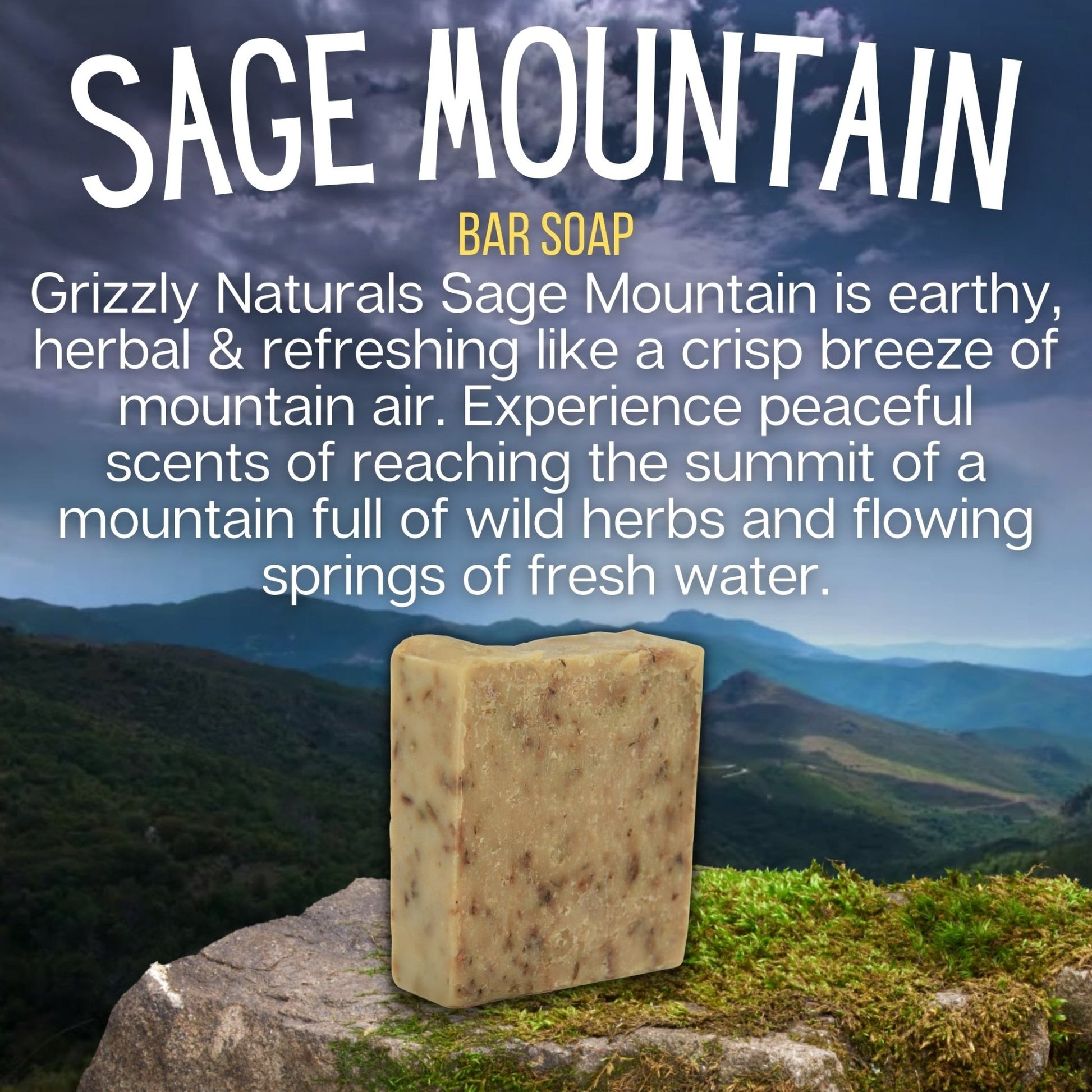 Sage Mountain - BAR SOAP - Medium Grit - Grizzly Naturals Soap Company