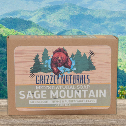 Sage Mountain - BAR SOAP - Medium Grit - Grizzly Naturals Soap Company