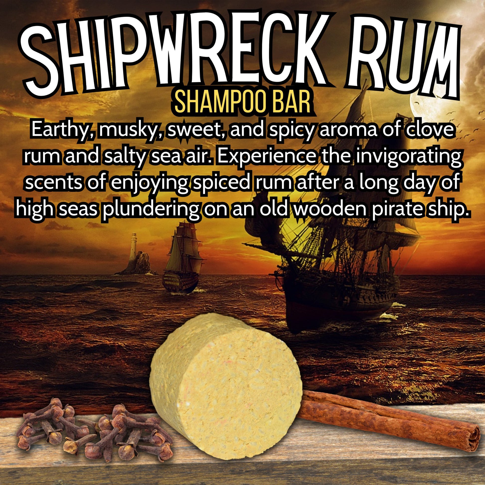 Shipwreck Rum - SHAMPOO BAR - pH balanced - Grizzly Naturals Soap Company