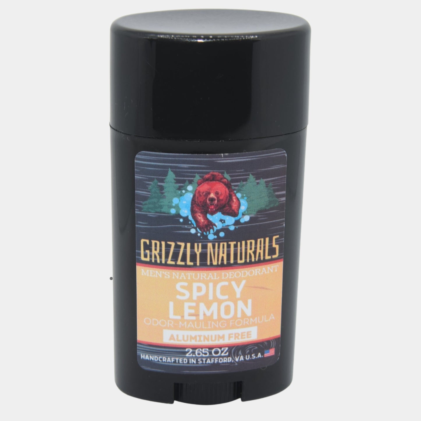 Spicy Lemon Deodorant - Baking Soda & Aluminum Free - Grizzly Naturals Soap Company