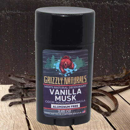 Vanilla Musk - DEODORANT - Baking Soda & Aluminum Free - Grizzly Naturals Soap Company