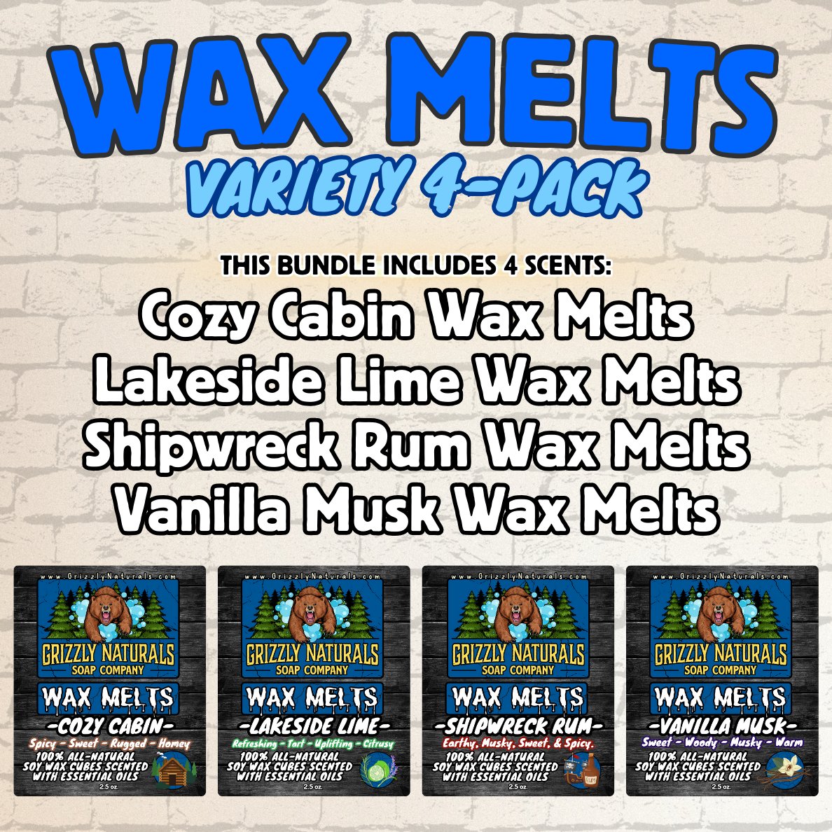 Wax Melts - Variety Bundle - Grizzly Naturals Soap Company